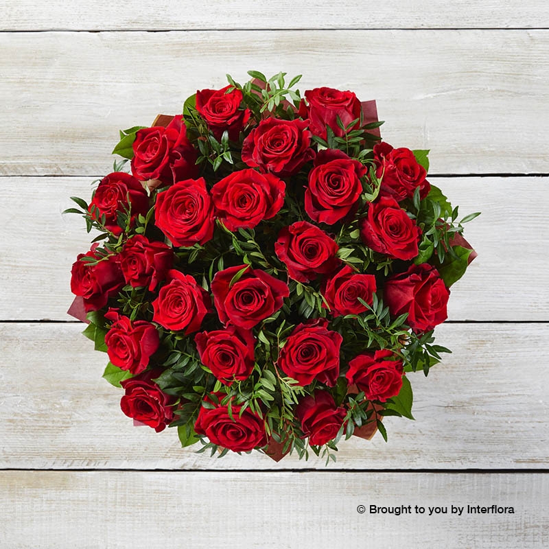 Dramatic Two Dozen  red rose Hand tied