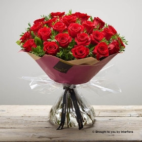 Dramatic Two Dozen  red rose Hand tied